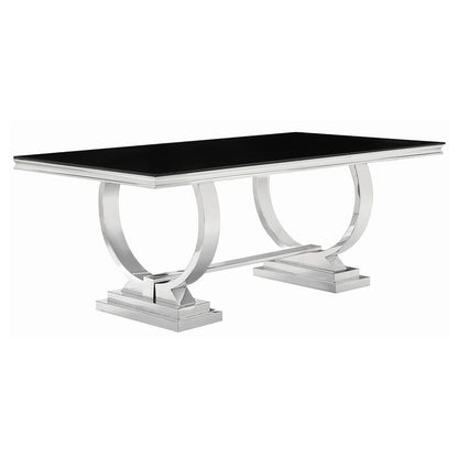Antoine - Rectangular Glass Top Dining Set CoasterElevations