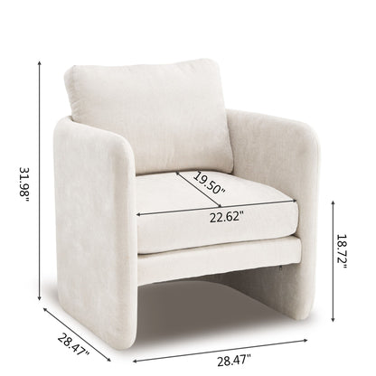 Armchair With Low Profile Curved Frame - Beige Home Essentials