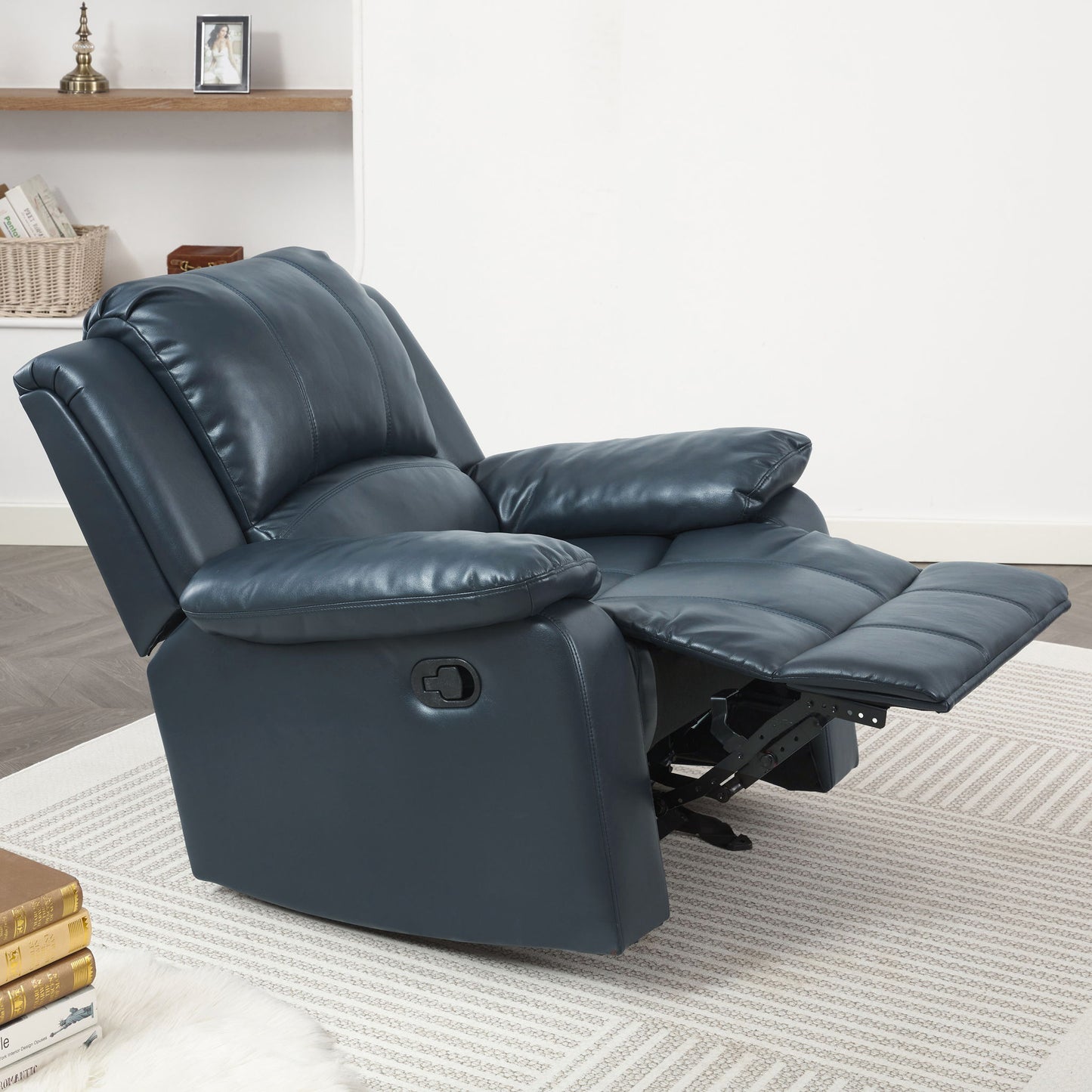 Charlotte - Gel Glider Recliner With Sturdy Wood Frame - Blue Home Essentials