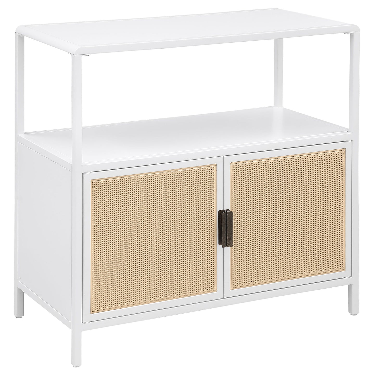 Amherst - 2-Door Radio Weave Cane Metal Accent Cabinet - Snoozhouse