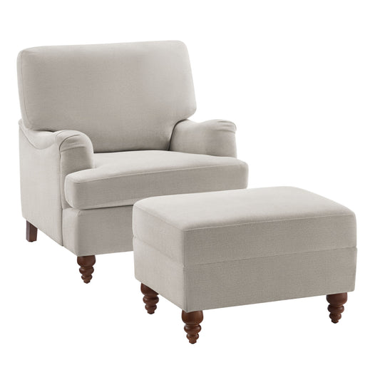 Candor - Chair And Ottoman Set - Beige Home Essentials