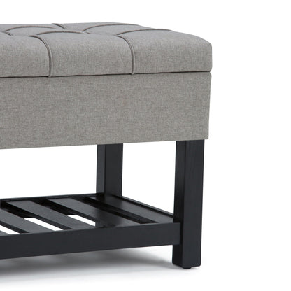 Saxon - Upholstered Transitional Storage Ottoman Bench Simpli-Home