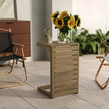 Aluminum Outdoor C - Shaped Side Table For Patio Noble House