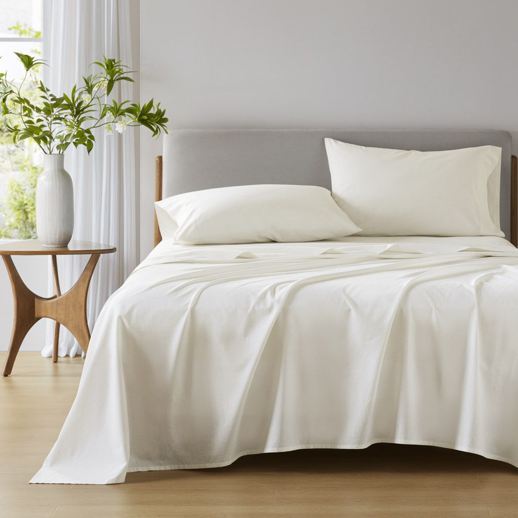 Cotton 144TC - California King Solid Sheet Set - Ivory Super Listing