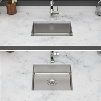 Modern Undermount Stainless Steel Kitchen Sink 16 Gauge, Deep Single Bowl Daily Nest