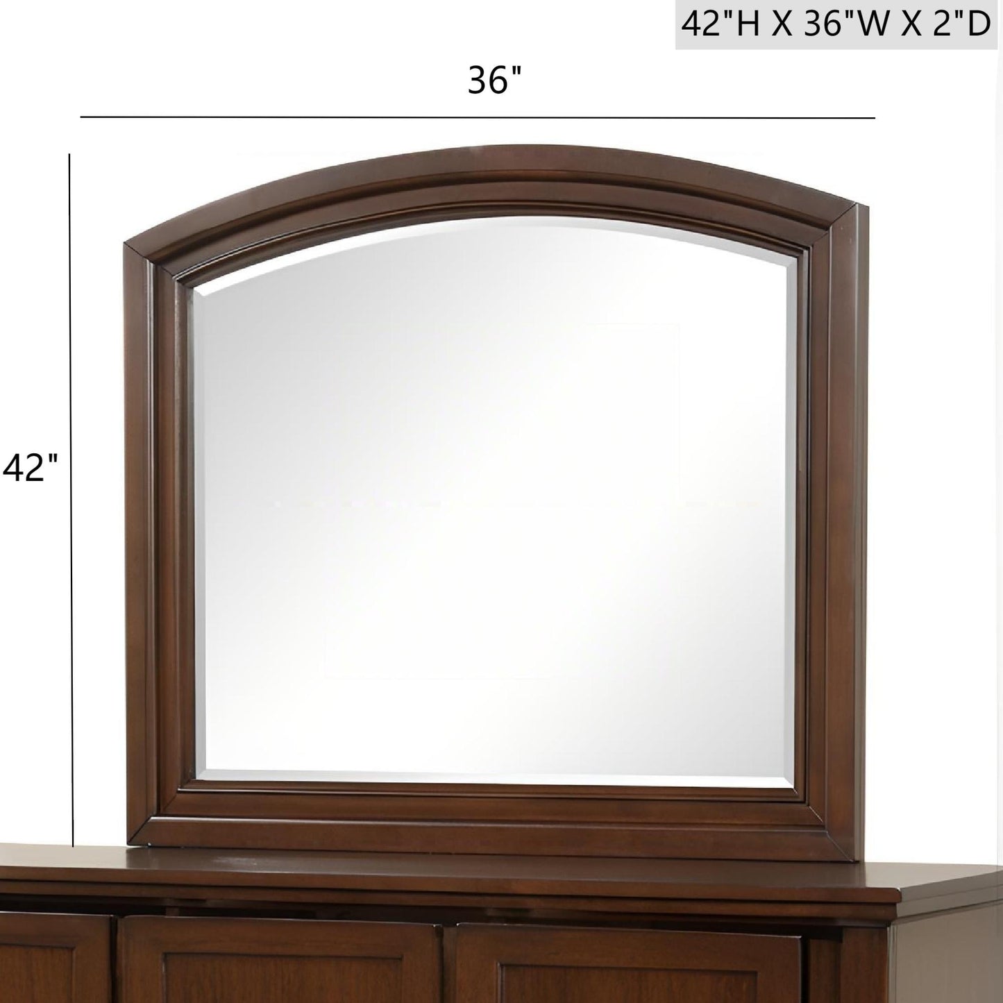 Meade - Arch Mirror With Low Distortion Glass - Dark Cherry Glory Furniture