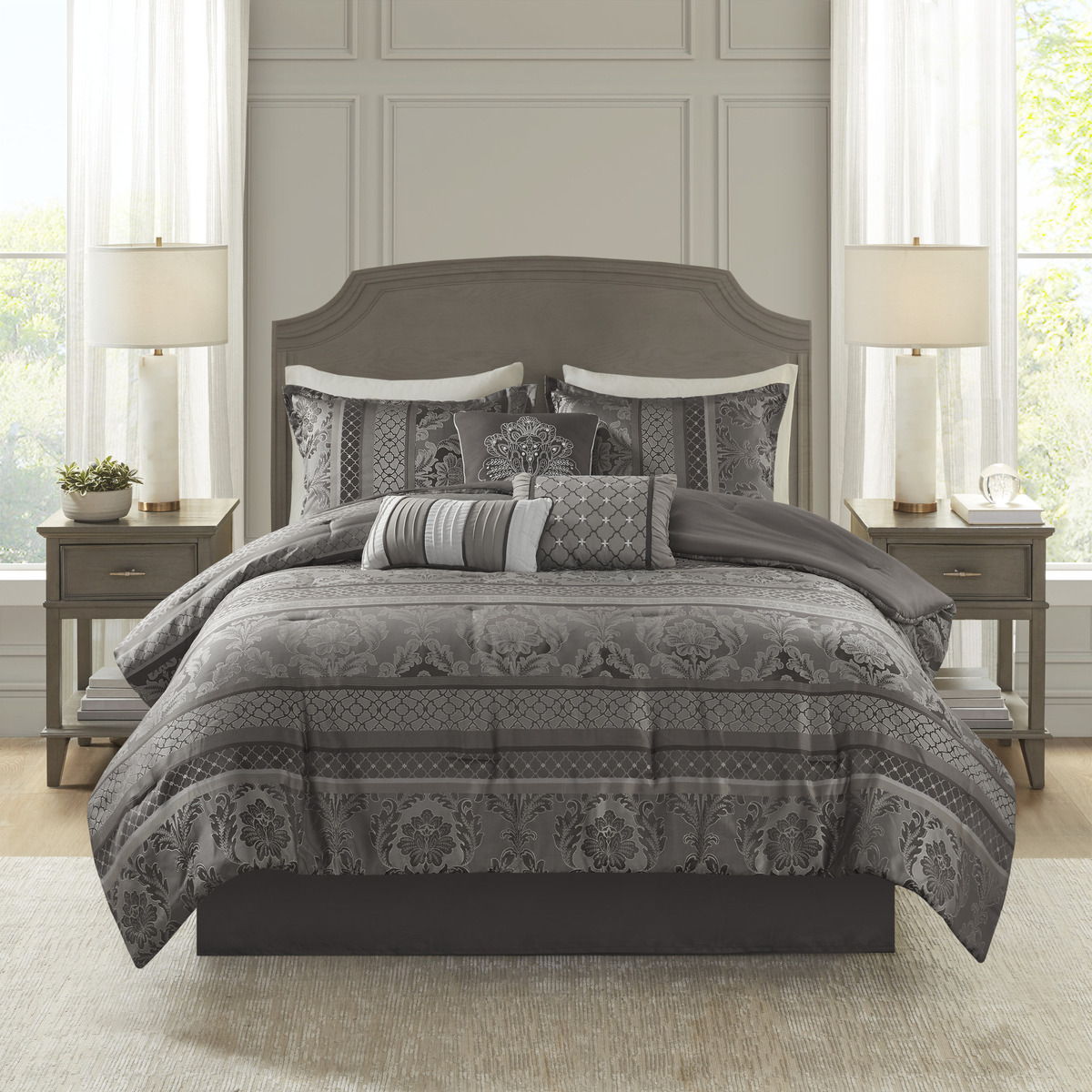 Bellagio - 7 Piece Comforter Set - Gray