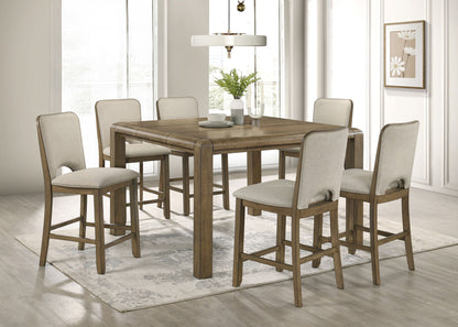 Cockrell - Counter Height Chair (Set of 2) - Light Brown / Beige Crown Mark