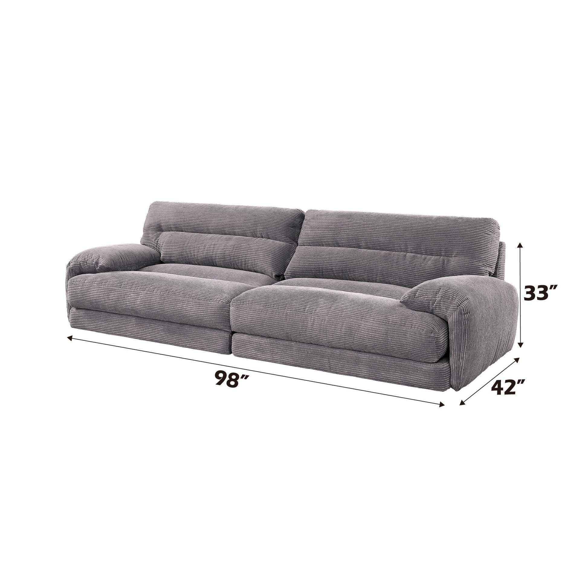 Cadenza - Corduroy Loveseat - Gray Acme