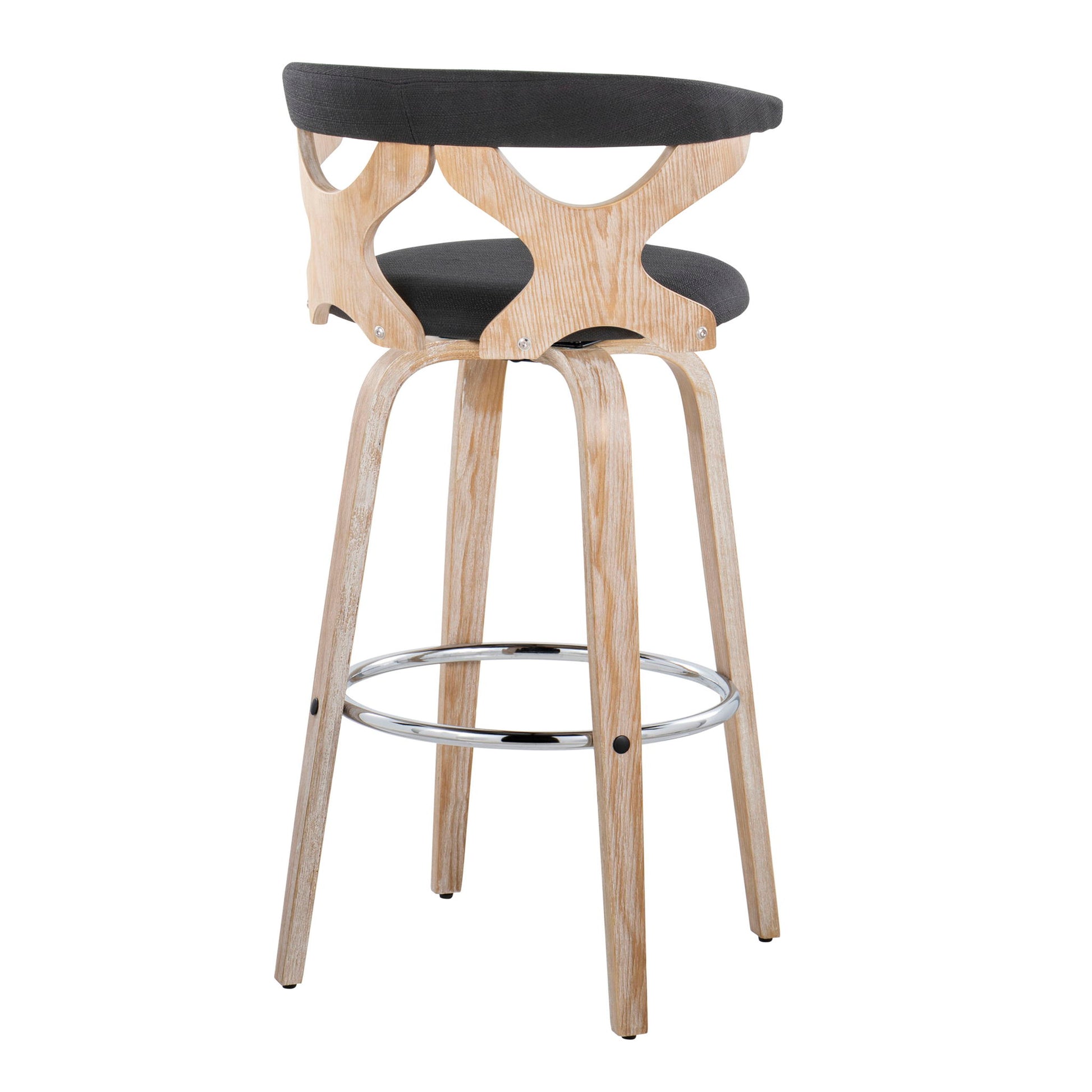 Gardenia - Contemporary Fixed Height Barstool With Swivel With Round Footrest (Set of 2) Lumi Source