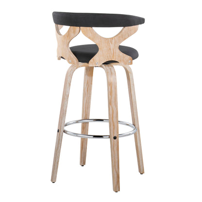 Gardenia - Contemporary Fixed Height Barstool With Swivel With Round Footrest (Set of 2) Lumi Source