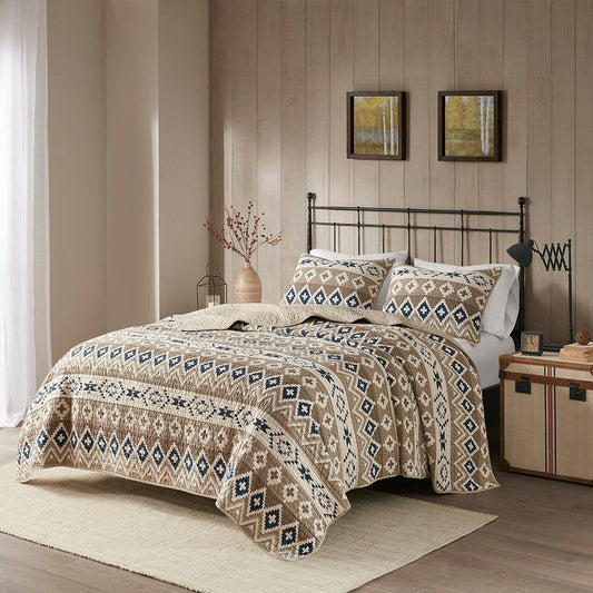 Montana - Printed Oversized Quilt Mini Set - Tan Woolrich