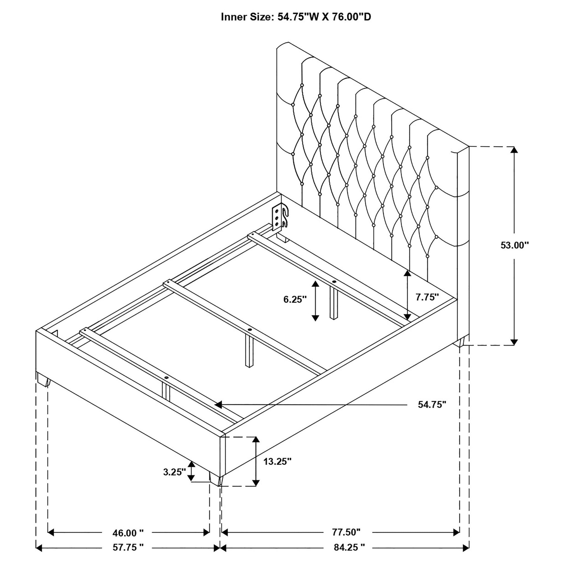 Saintes - Tufted Upholstered Wingback Bed Furniture Max