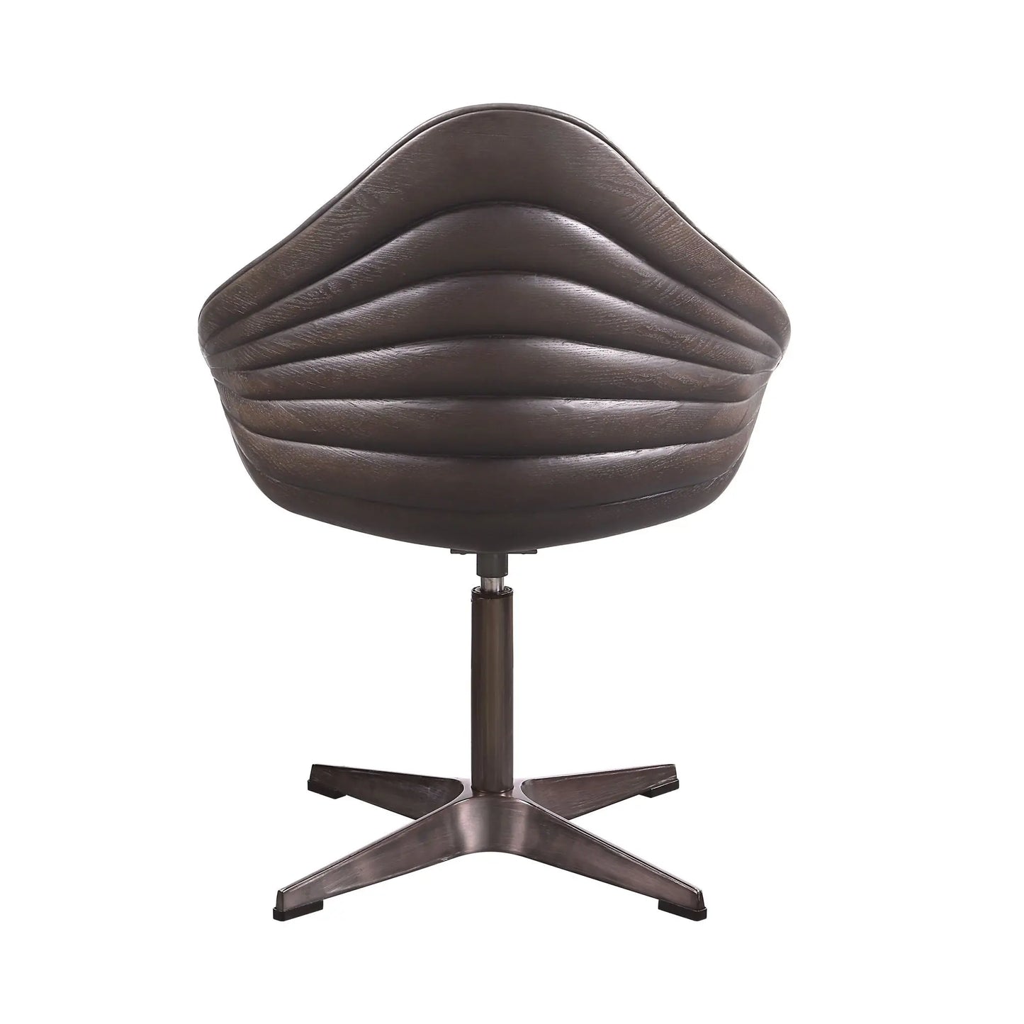 Pipino - Top Grain Leather Accent Chair With Swivel - Antique Ebony Acme