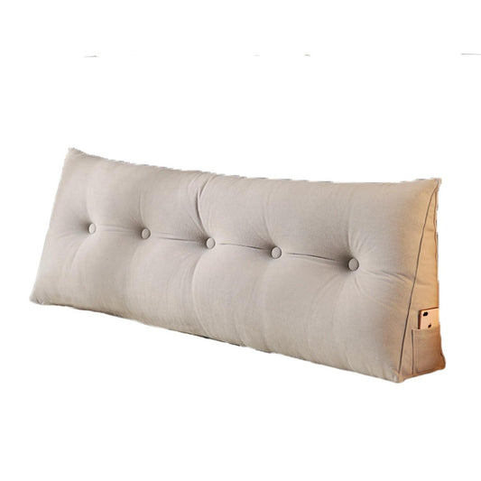 Large Triangular Wedge Headboard Pillow, Bolster Bed Rest Back Support Cushion For Reading With Removable Cover - Gray