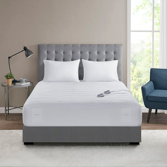 Queen Heated Mattress Pad - White - Snoozhouse