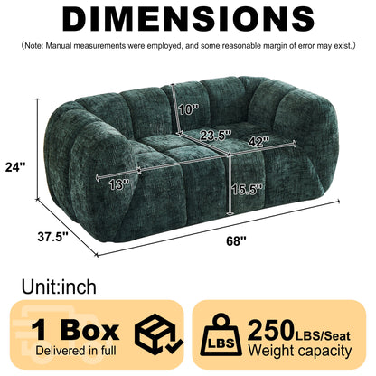 Quilted Cloud Sofa With Rounded Armrests And Piano Key Backrest Design Home Essentials