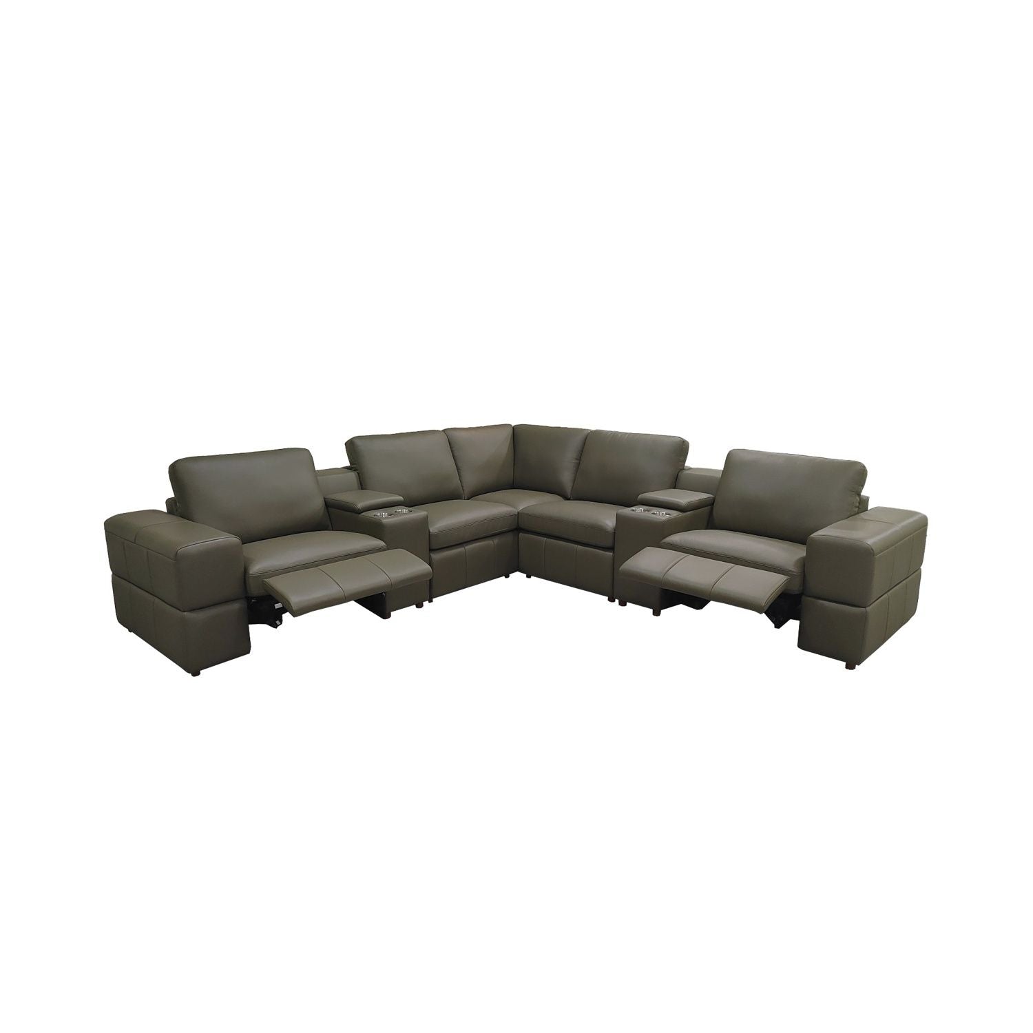 Upholstered Large Arms Sectional With Recliner Seats Home Essentials