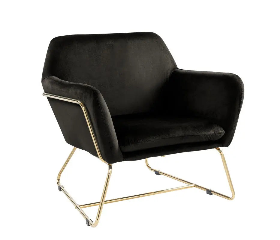 Keira - Velvet Accent Chair With Metal Base Lilola Home