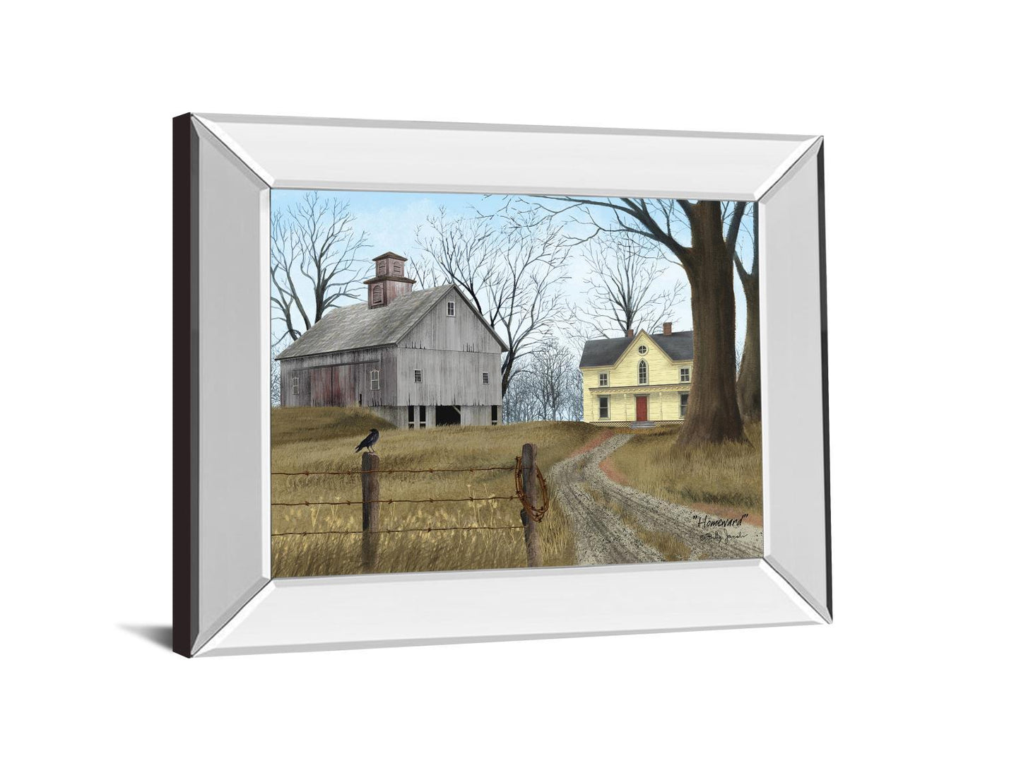 Homeward By Billy Jacobs - Mirror Framed Print Wall Art - Yellow