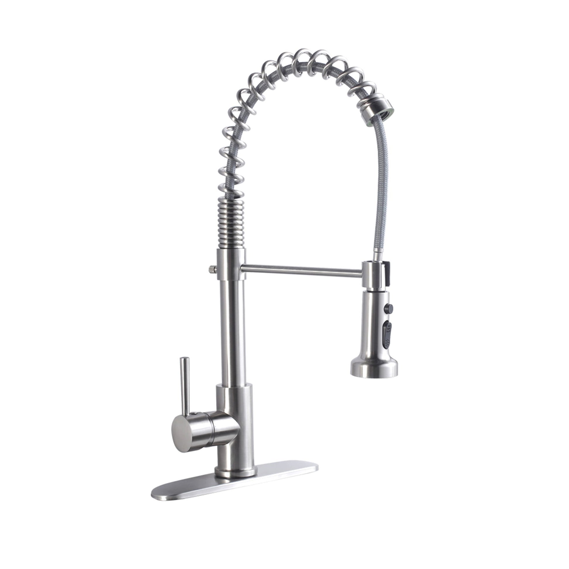 21" Commercial Kitchen Faucet With Dual Function Pull Down Sprayhead In, Stainless Steel - Brushed Nickel Daily Nest