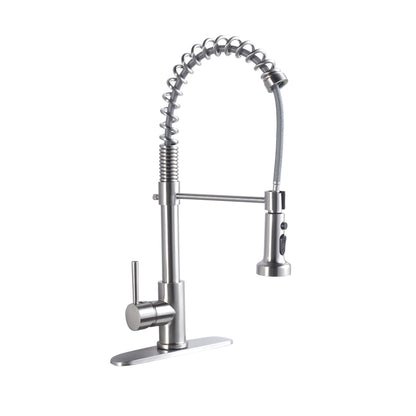 21" Commercial Kitchen Faucet With Dual Function Pull Down Sprayhead In, Stainless Steel - Brushed Nickel Daily Nest