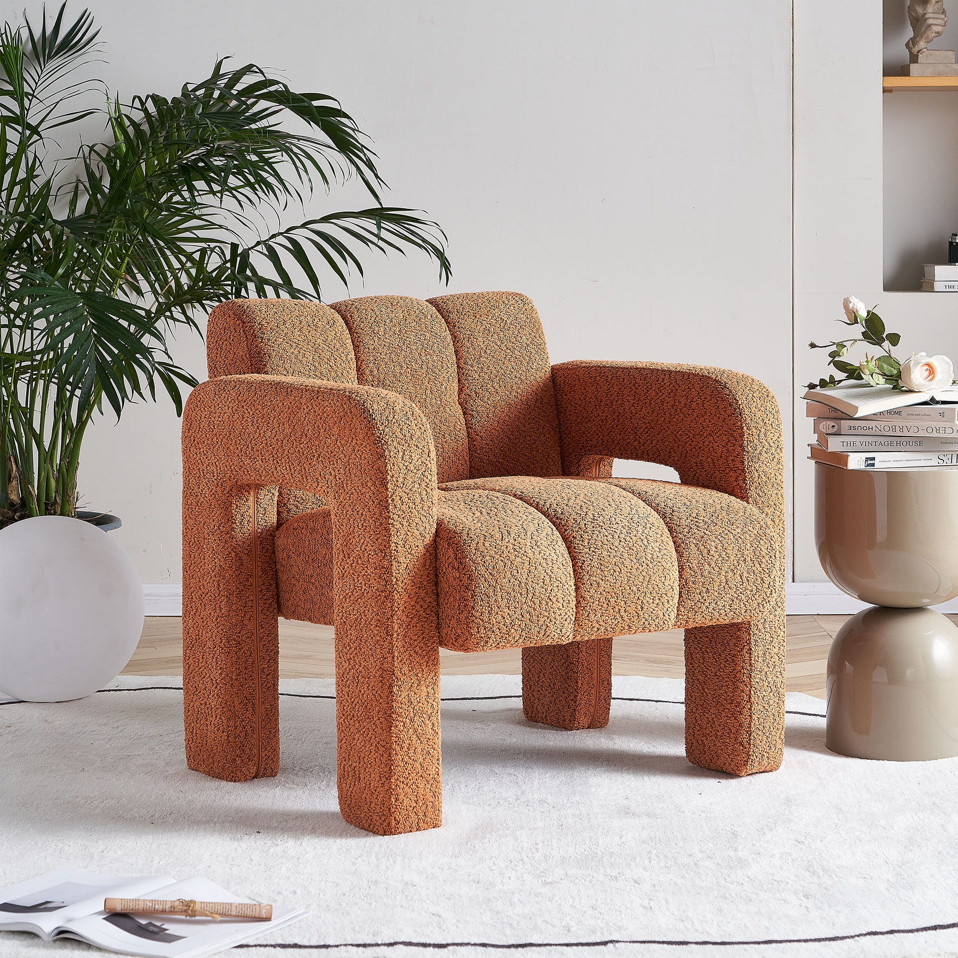 31.10" Boucle Upholstered Accent Chair Home Essentials