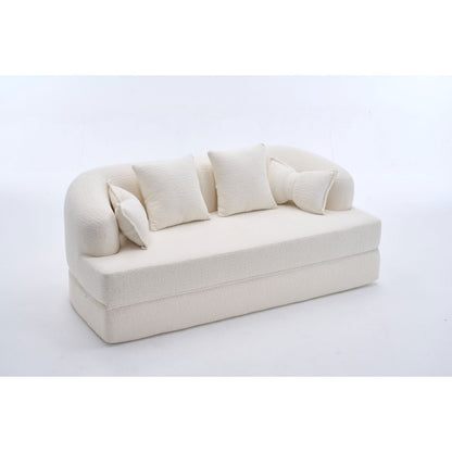 Foldable Sofa Bed, Boneless Couch Convertible Sleeper With 4 Pillows Home Essentials