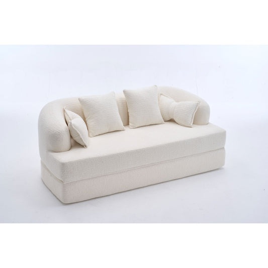 Foldable Sofa Bed, Boneless Couch Convertible Sleeper With 4 Pillows Home Essentials