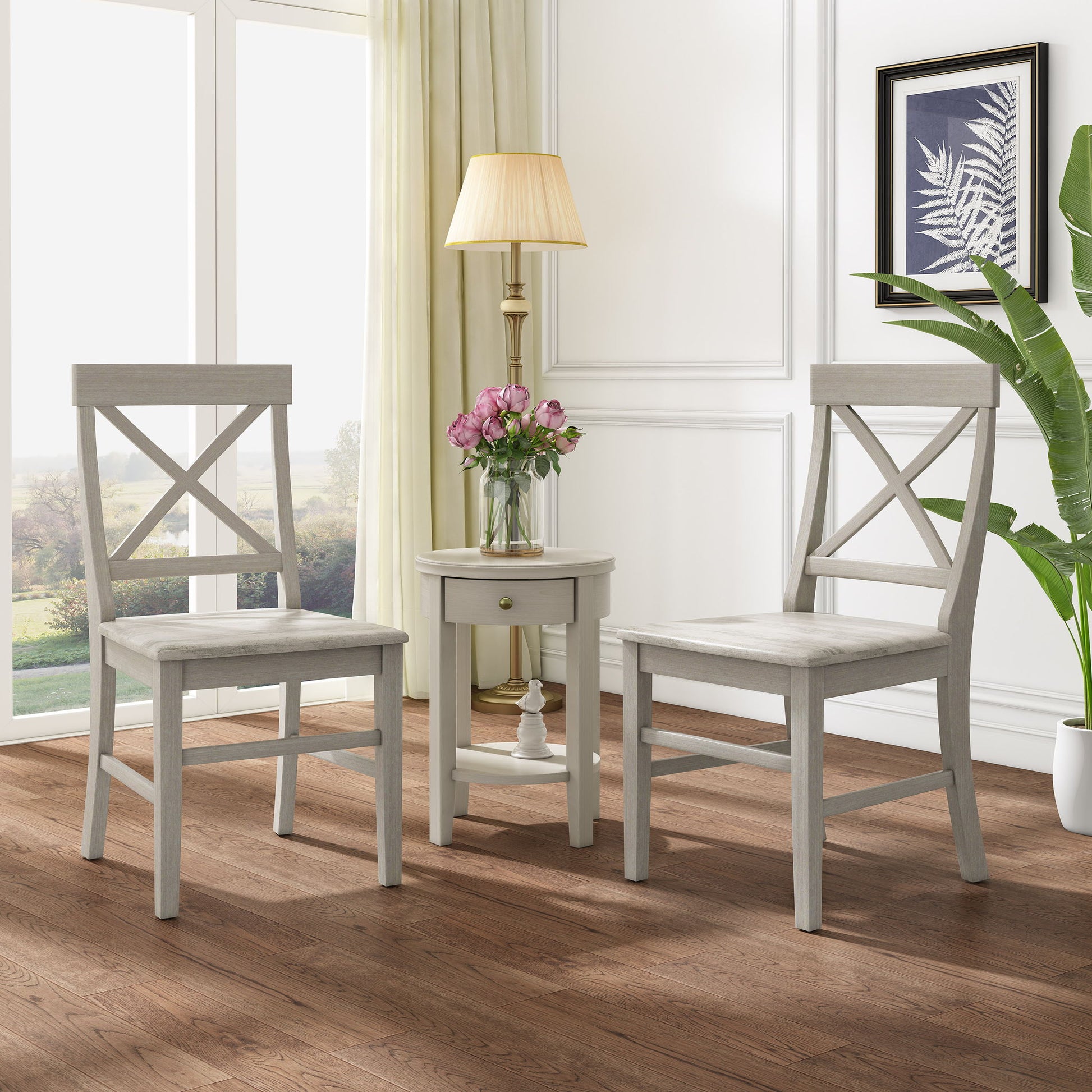 Plethora - Dining Chair With X Shaped Back (Set of 2) Noble House