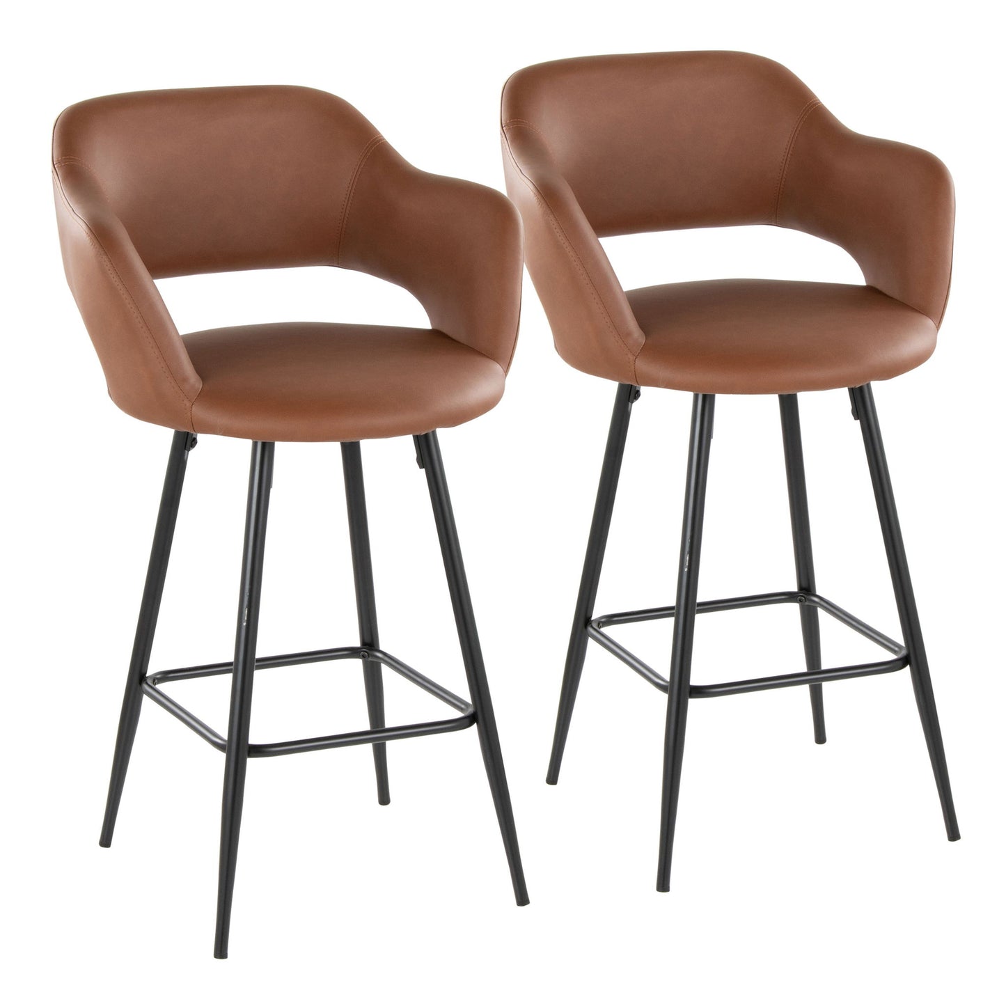 Margarite - Contemporary Fixed Height Counter Stool With Square Footrest (Set of 2) Lumi Source