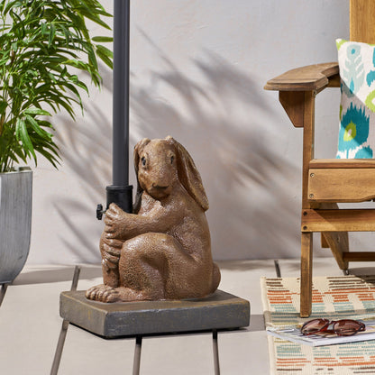 Hand Crafted Rabbit Umbrella Base With Playful Design - Light Brown Noble House