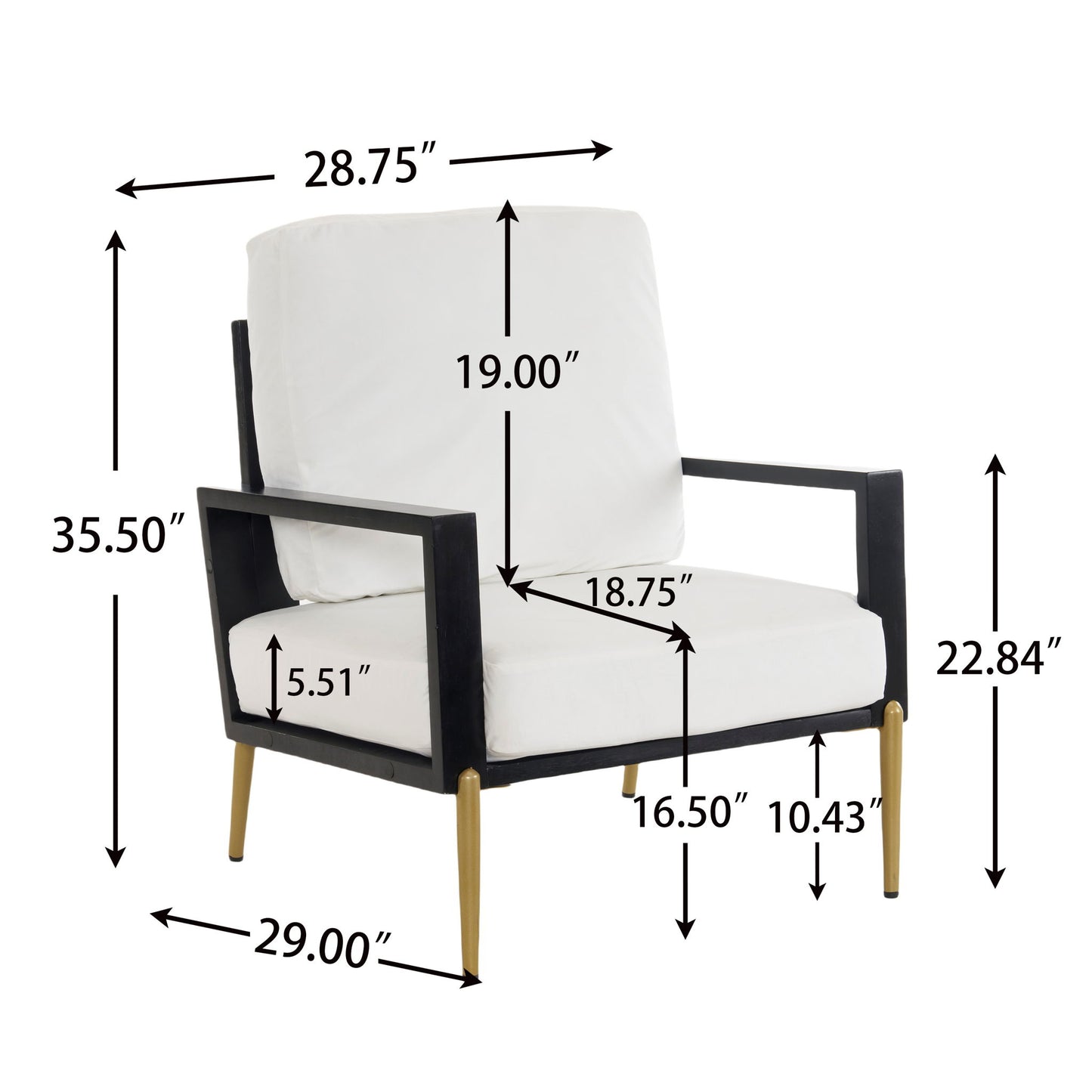 Modern Armchair With Solid Wood Frame Noble House
