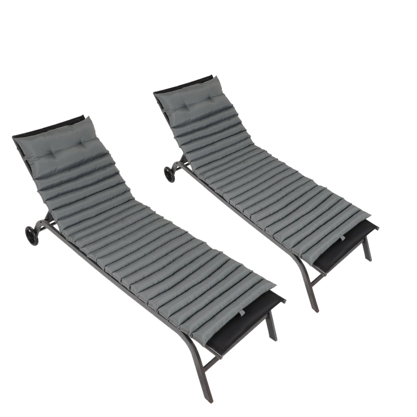 2 Piece Outdoor Chaise Lounge Chair Cushion Set Home Essentials