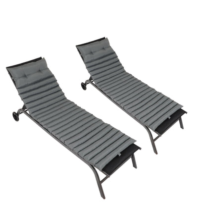 2 Piece Outdoor Chaise Lounge Chair Cushion Set Home Essentials