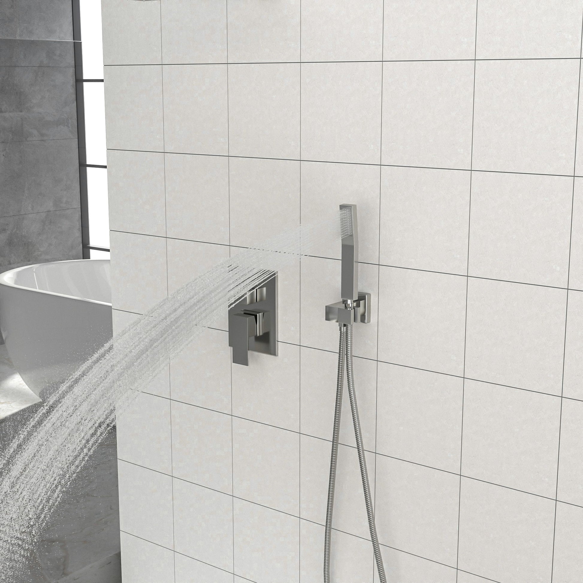 Dual Shower Head 10" Wall Mounted Square Shower System Daily Nest