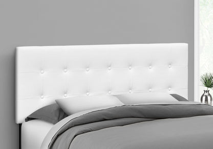 Queen Size Headboard Only Upholstered Leather Look - White 8th Street