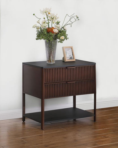 Zimmerlee - 2-Drawer Side Table with Shelf - Rust Brown Coaster Fine Furniture