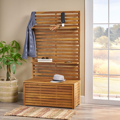 Storage Bench With Rack - Teak Noble House