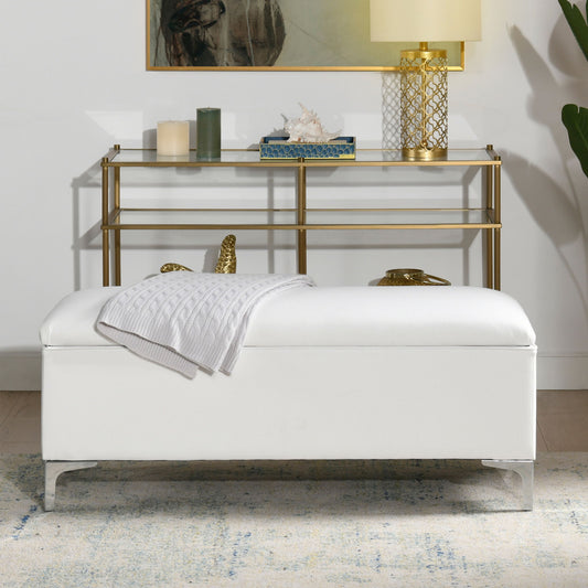 Madelyn - Modern Storage Bench - Bright White Dye Jennifer Taylor Home