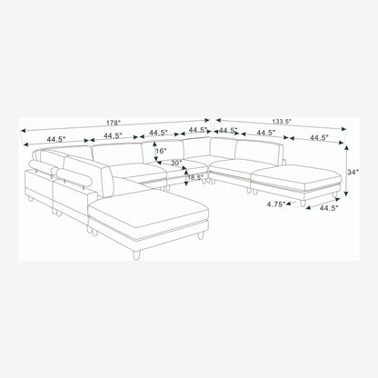 Modern Modular Sectional With Adjustable Back Support Home Essentials