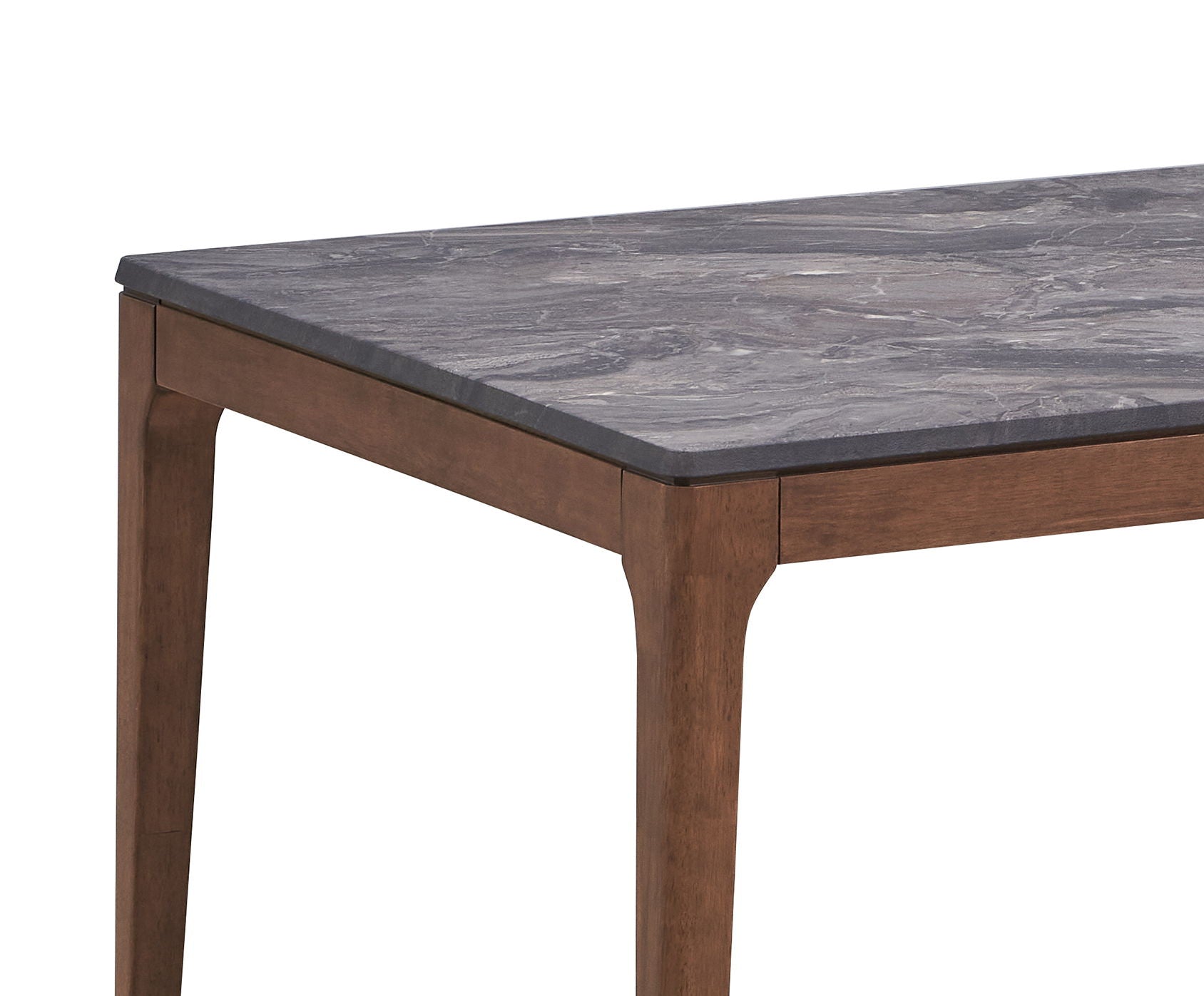 Bevis - Engineered Stone Top Dining Table - Walnut Acme