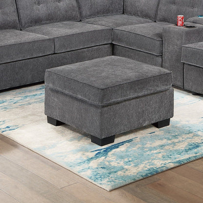 Sectional Set With Reversible Loveseat, USB Console, Corner Wedge & Ottoman Home Essentials
