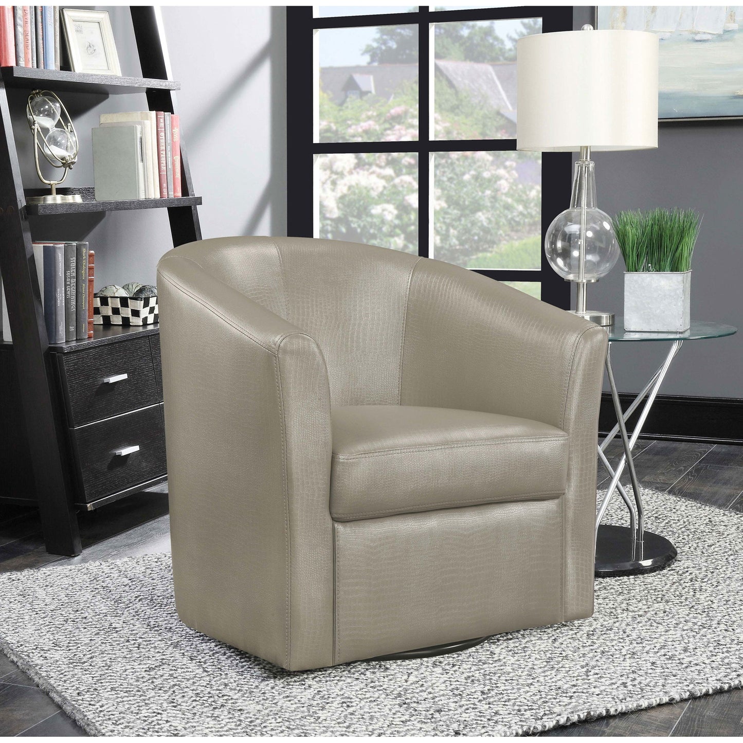 Swivel Armchair With Barrel-Back Design Furniture Max