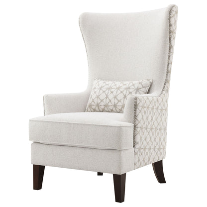 Lindstrom - Wingback Accent With Contoured Back - Ivory White Furniture Max