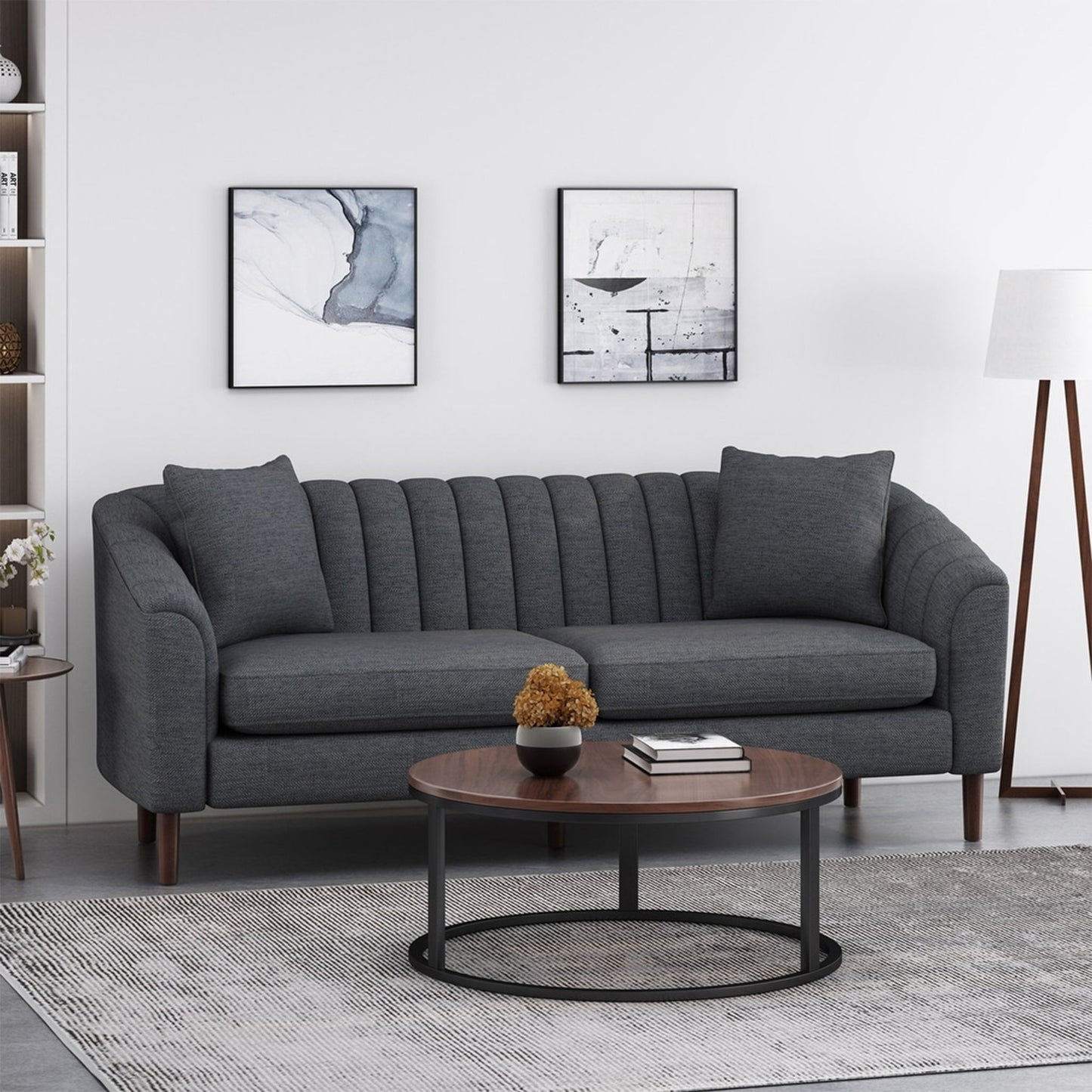 Contemporary 3 Seater Sofa With Accents Noble House