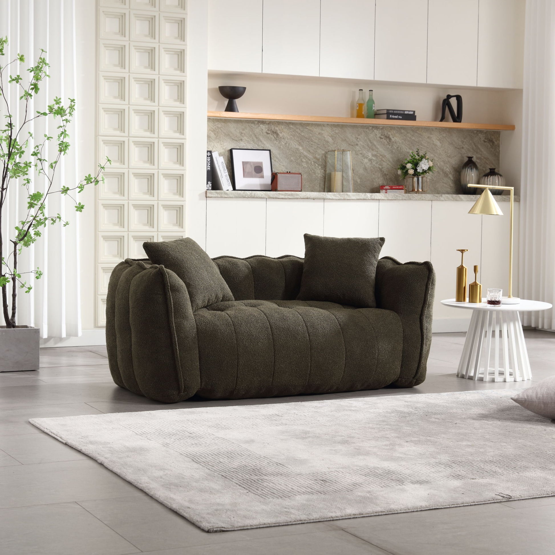 Cozy Beanbag Chair With High Resilience Foam Core For 2 Home Essentials