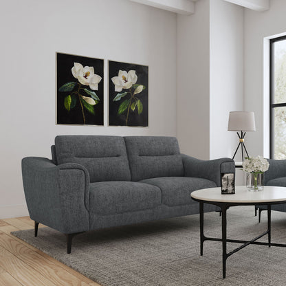 Oberle - Upholstered Sloped Track Arm Loveseat - Charcoal Furniture Max