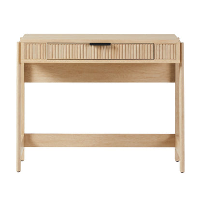 Transitional Reeded Writing Desk With Drawer Walker Edison