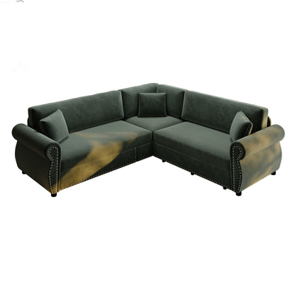 L-Shaped Sofa Couch With Pull-Out Bed Home Essentials